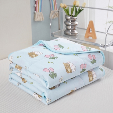 91家纺网 家纺一手货源 找家纺 （总）丝涟家居 2025新款A类卡通小清新双面印花凉感丝夏被