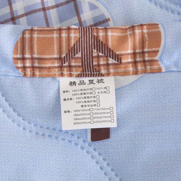 91家纺网 家纺一手货源 找家纺 被多多 2024新款清新印花亲肤绒夏被 小森林-蓝