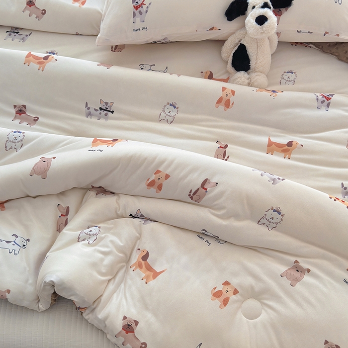 91家纺网 家纺一手货源 找家纺 荔禾家居 2024新款A类针织棉软糯大豆纤维豆豆被 汪汪队