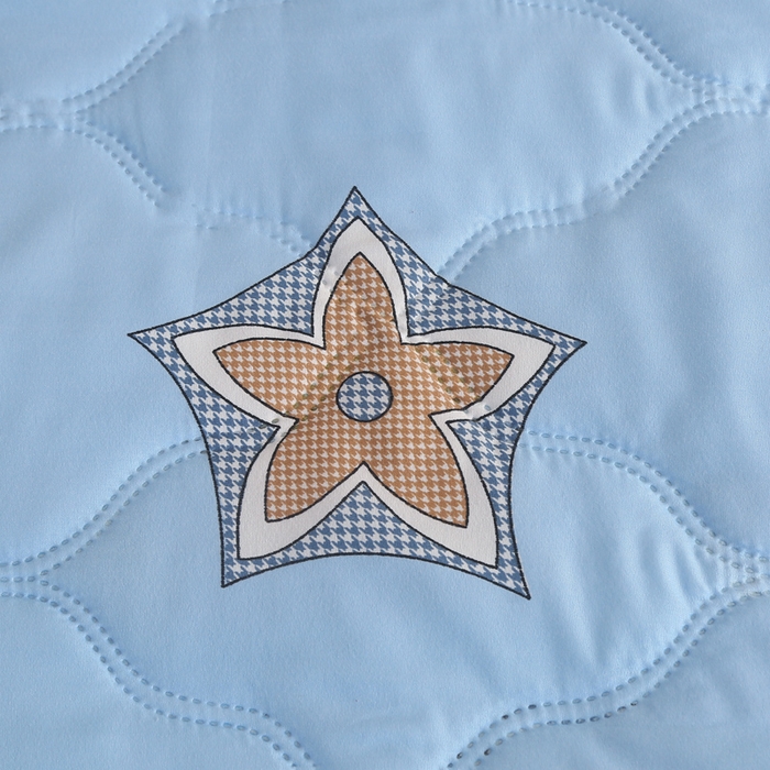 91家纺网 家纺一手货源 找家纺 被多多 2024新款清新印花亲肤绒夏被 星空-蓝