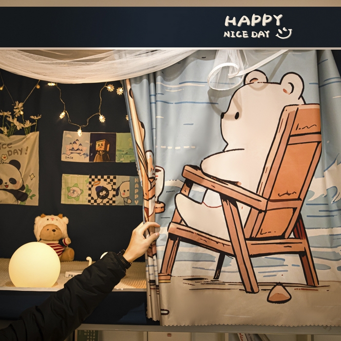 91家纺网 家纺一手货源 找家纺 澳萝拉 2024涂银99%遮光学生蚊帐 海边日记