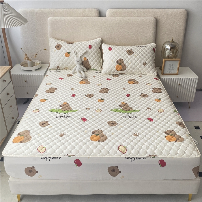 91家纺网 家纺一手货源 找家纺 九亭家纺 2024新款A类全棉抗菌夹棉床笠 全棉-鳄鱼萌宠