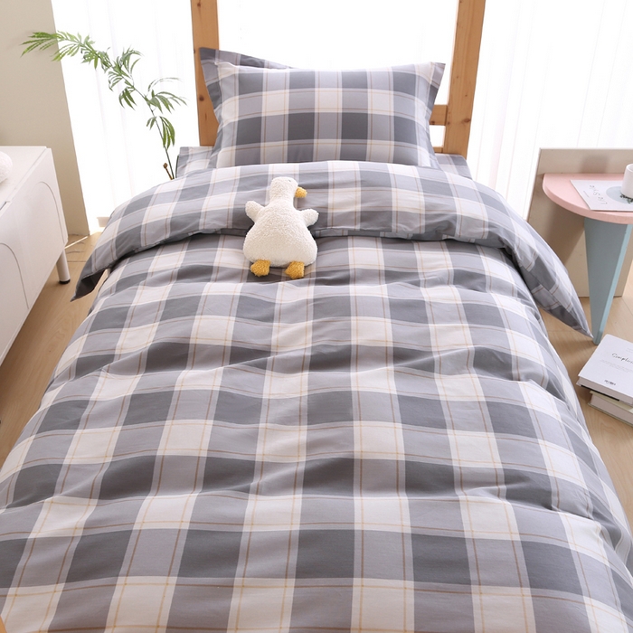 91家纺网 家纺一手货源 找家纺 凯森 133x72学生全棉三件套床单款上下铺宿舍六件套纯棉被套 时光慢慢