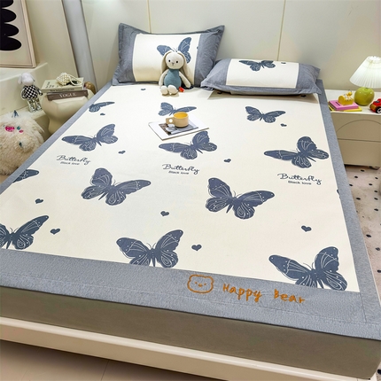 91家纺网 家纺一手货源 找家纺 （总）兄弟坊 2025冰藤印花刺绣凉席冰藤席风格二