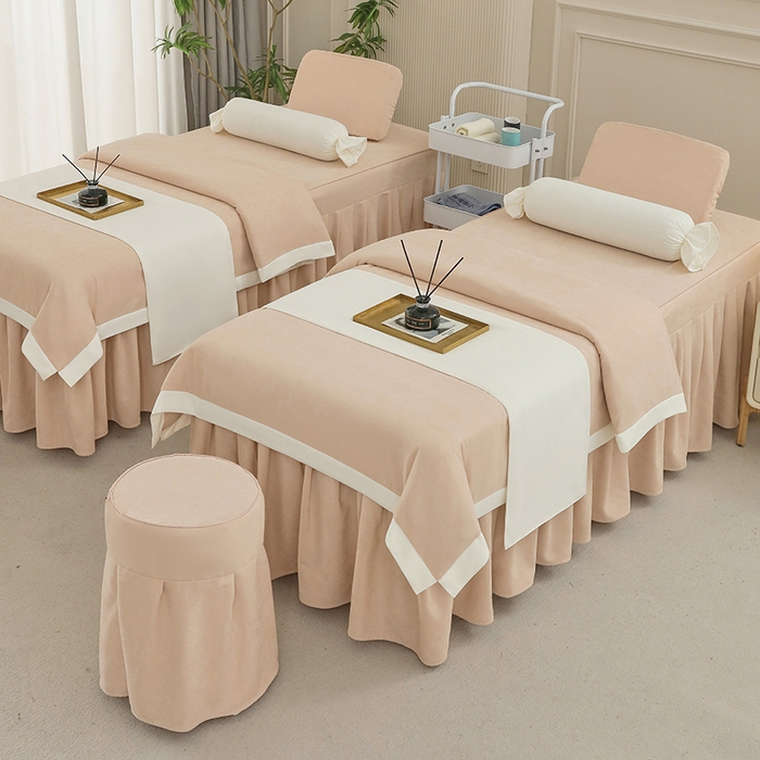 91家纺网 家纺一手货源 找家纺 不打烊家纺  (原春恩家纺) 2025新款贡棉高端床罩系列-春日寄语（此款控价128） 浅驼色