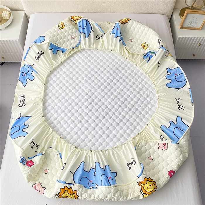 91家纺网 家纺一手货源 找家纺 九亭家纺 2024新款A类全棉抗菌夹棉床笠 全棉-动物园