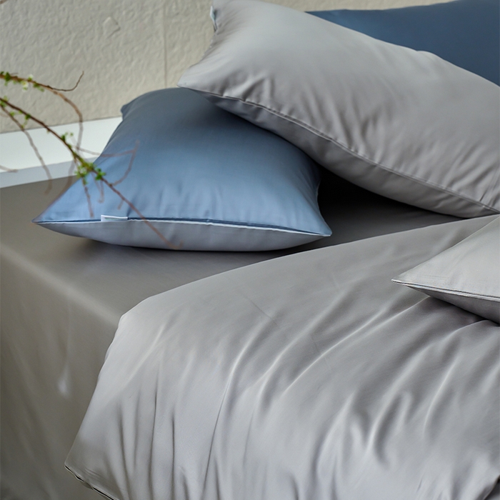 91家纺网 家纺一手货源 找家纺 沐晴家纺 2024新款天丝棉四件套 典雅灰（大理石灰）