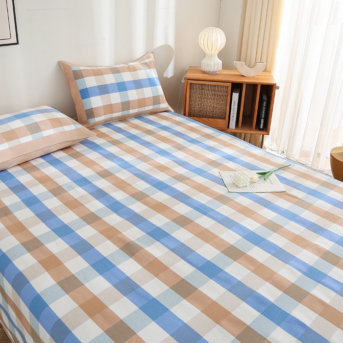 91家纺网 家纺一手货源 找家纺 首爱 2025新款全棉加厚宽边老粗布凉席三件套 天水