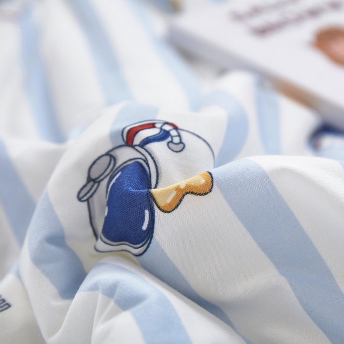 91家纺网 家纺一手货源 找家纺 丝涟家居 2025新款A类双面针织棉卡通小清新滚绳工艺夏被 宇航员