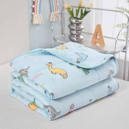 丝涟家居 2025新款A类卡通小清新双面印花凉感丝夏被 恐龙时代