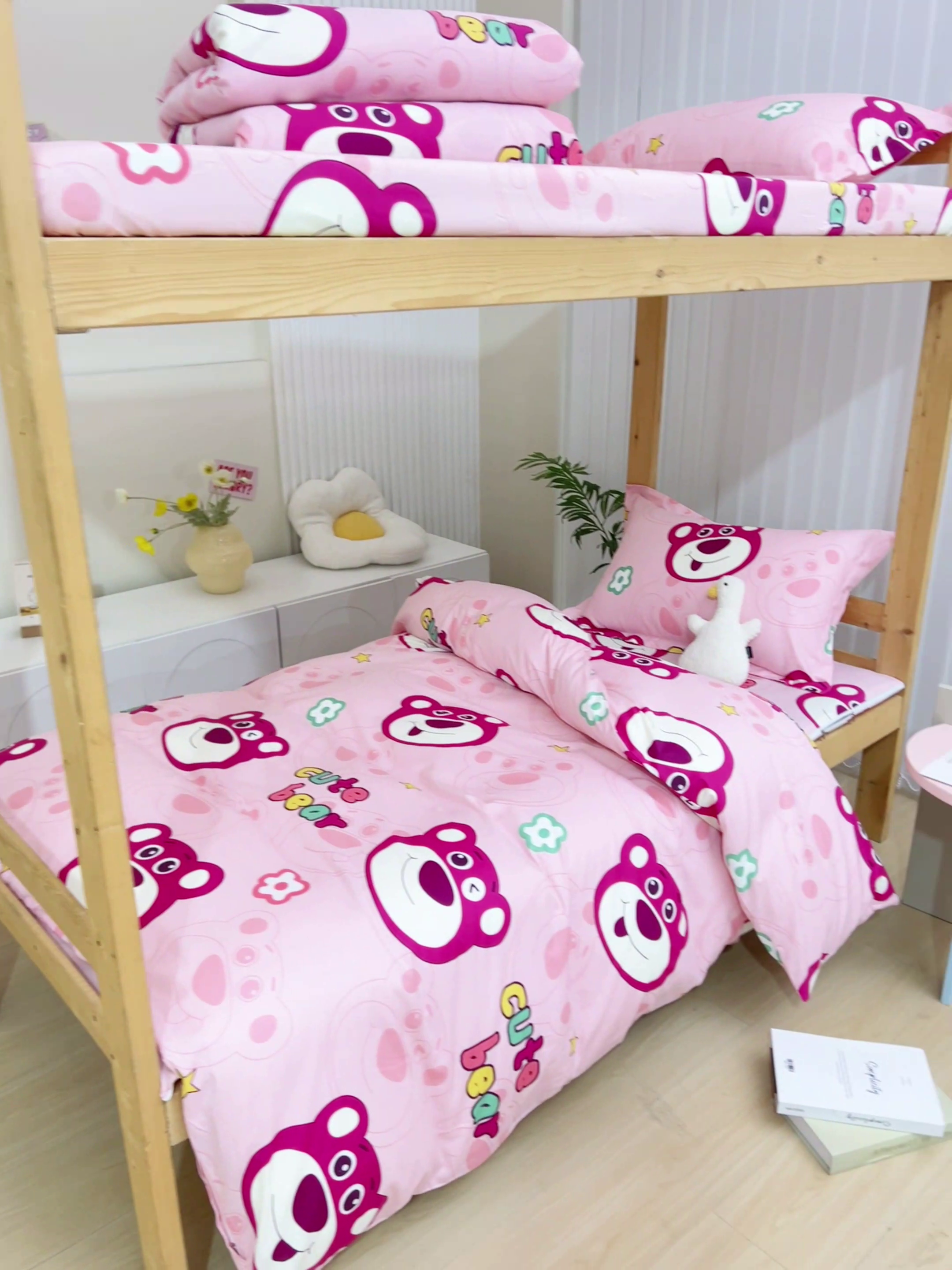 91家纺网 家纺一手货源 找家纺 （总）凯森2024新款斜纹加厚全棉三件套寝室学生床笠上下铺床三件套