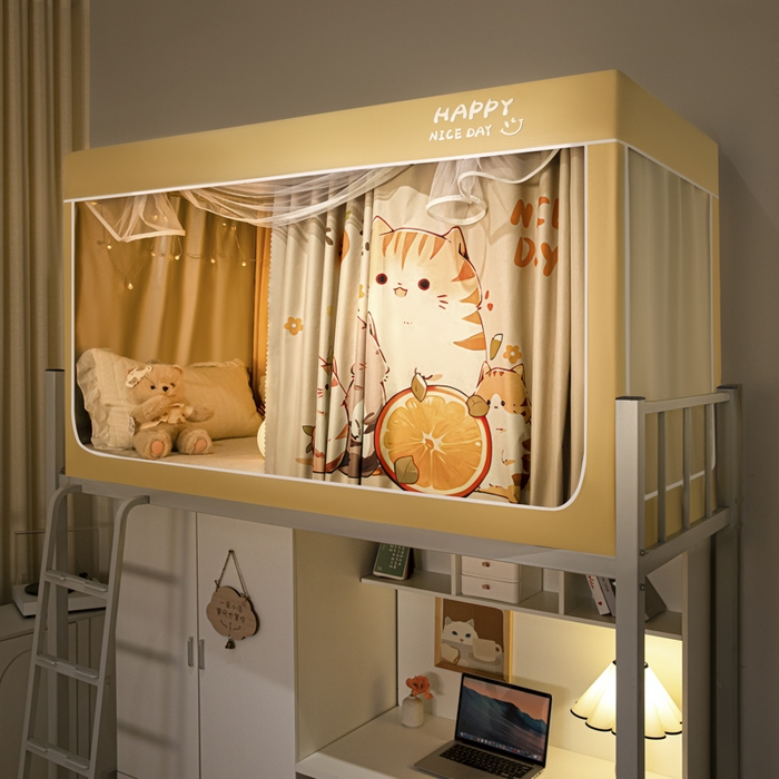 91家纺网 家纺一手货源 找家纺 澳萝拉 2024涂银99%遮光学生蚊帐 大橘大利