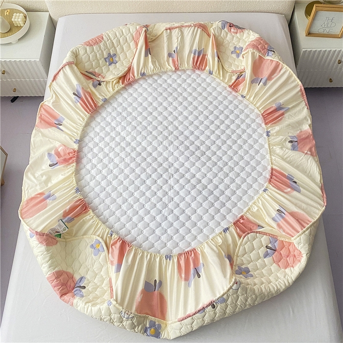 91家纺网 家纺一手货源 找家纺 九亭家纺 2024新款A类全棉抗菌夹棉床笠 全棉-甜美女生