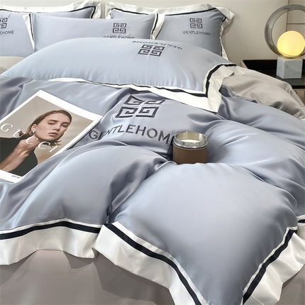 91家纺网 家纺一手货源 找家纺 （总）笙意家纺 2025新款水洗真丝宽边四件套-挪威系列