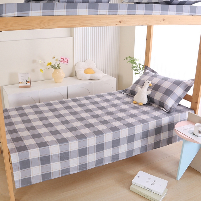 91家纺网 家纺一手货源 找家纺 凯森 133x72学生全棉三件套床单款上下铺宿舍六件套纯棉被套 时光慢慢