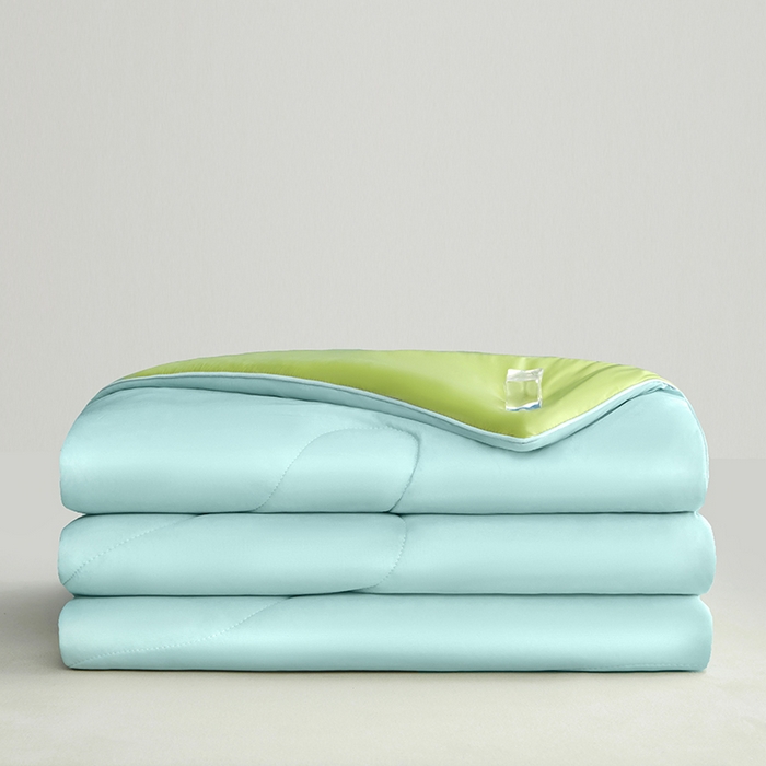 91家纺网 家纺一手货源 找家纺 米米儿家纺 2024新款A类瓜瓜凉感夏被空调被夏凉被西瓜被 冰川蓝绿