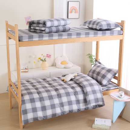 91家纺网 家纺一手货源 找家纺 （总）凯森2024新款斜纹加厚全棉三件套寝室学生床笠上下铺床三件套