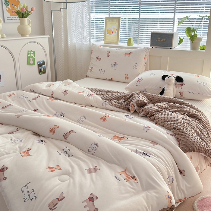 91家纺网 家纺一手货源 找家纺 荔禾家居 2024新款A类针织棉软糯大豆纤维豆豆被 汪汪队