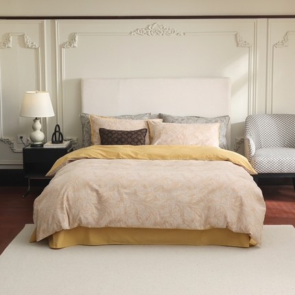 91家纺网 家纺一手货源 找家纺 （总）玉宇阁2024新款新春全棉双色大提花四件套系列-春序日