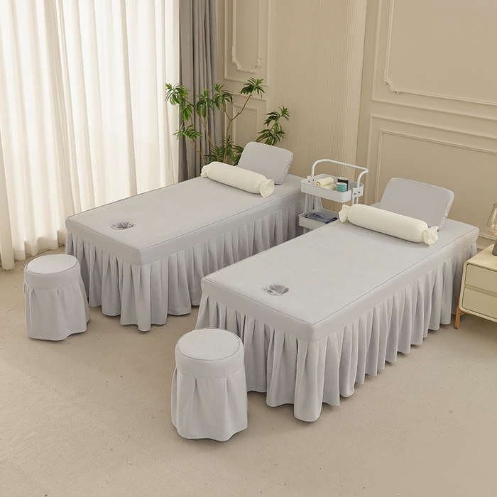 91家纺网 家纺一手货源 找家纺 不打烊家纺  (原春恩家纺) 2025新款贡棉高端床罩系列-春日寄语（此款控价128） 绿拼灰色