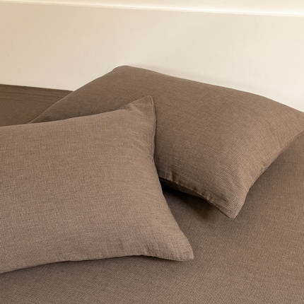 91家纺网 家纺一手货源 找家纺 （总）睡棉坊 2024新款全棉色织提花双层纱复古系列单枕套