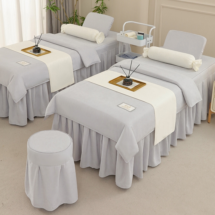 91家纺网 家纺一手货源 找家纺 不打烊家纺  (原春恩家纺) 2025新款贡棉高端床罩系列-艾米尔（此款控价128） 灰色