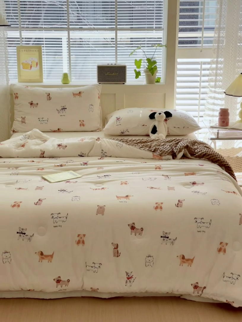 91家纺网 家纺一手货源 找家纺 荔禾家居 2024新款A类针织棉软糯大豆纤维豆豆被 汪汪队