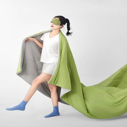 91家纺网 家纺一手货源 找家纺 米米儿家纺 2024新款A类瓜瓜凉感夏被空调被夏凉被西瓜被 蜜瓜绿灰