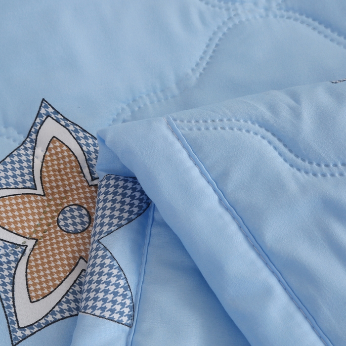 91家纺网 家纺一手货源 找家纺 被多多 2024新款清新印花亲肤绒夏被 星空-蓝