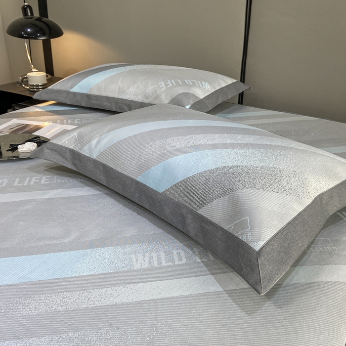 91家纺网 家纺一手货源 找家纺 由有2024升级款A类抗菌高精密色织提花可水洗冰丝凉席三件套/床笠款  简约生活