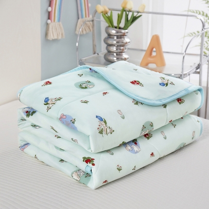 丝涟家居 2025新款A类卡通小清新双面印花凉感丝夏被 草莓兔