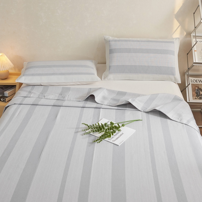 91家纺网 家纺一手货源 找家纺 首爱 2025新款全棉加厚宽边老粗布凉席三件套 姑苏