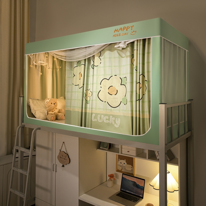 91家纺网 家纺一手货源 找家纺 澳萝拉 2024涂银99%遮光学生蚊帐 春色宜人