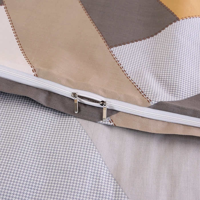 91家纺网 家纺一手货源 找家纺 凯森2024新款斜纹加厚全棉三件套寝室学生床笠上下铺床三件套 索格-咖