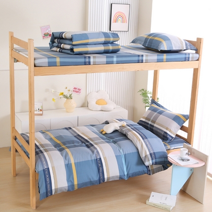 91家纺网 家纺一手货源 找家纺 （总）凯森2024新款斜纹加厚全棉三件套寝室学生床笠上下铺床三件套