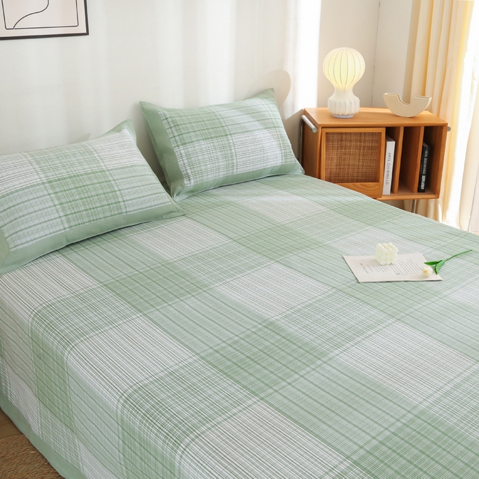 91家纺网 家纺一手货源 找家纺 首爱 2025新款全棉加厚宽边老粗布凉席三件套 宣武