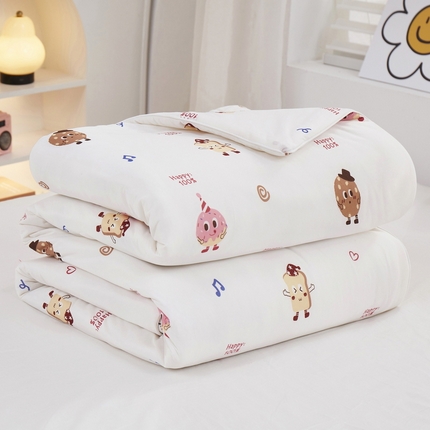 91家纺网 家纺一手货源 找家纺 （总）丝涟家居 2025新款A类双面针织棉卡通小清新滚绳工艺夏被