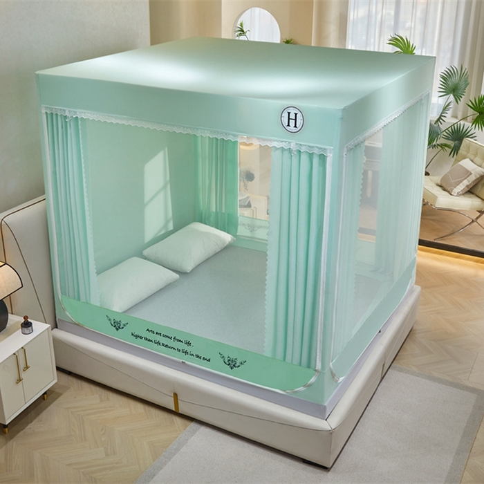 91家纺网 家纺一手货源 找家纺 （总）艾晶美 2025新款轻奢风坐床式布帘遮光蚊帐