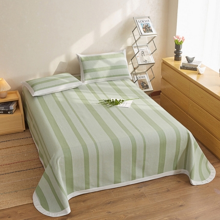 91家纺网 家纺一手货源 找家纺 （总）棉乐町 2025新款全棉加厚宽边老粗布凉席三件套