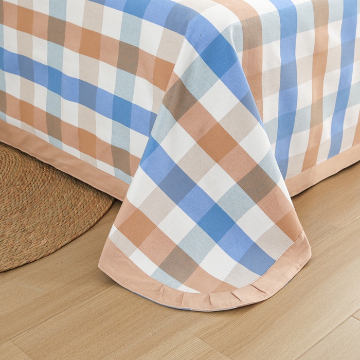 91家纺网 家纺一手货源 找家纺 首爱 2025新款全棉加厚宽边老粗布凉席三件套 天水