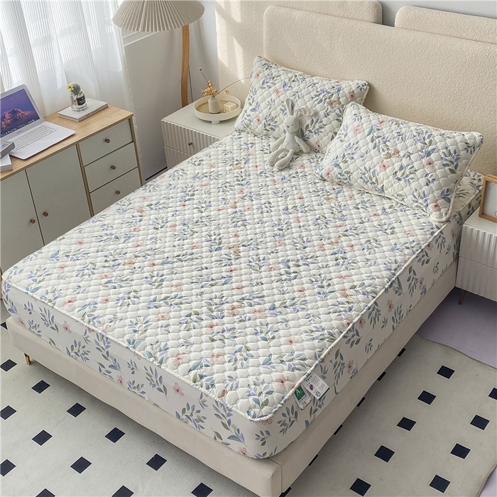 91家纺网 家纺一手货源 找家纺 九亭家纺 2024新款A类全棉抗菌夹棉床笠 全棉-轻纱漫舞