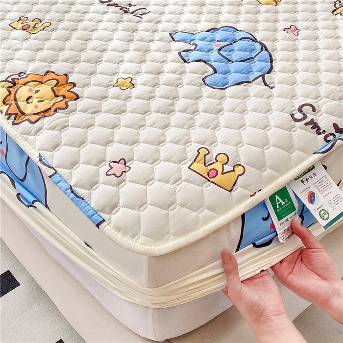 91家纺网 家纺一手货源 找家纺 九亭家纺 2024新款A类全棉抗菌夹棉床笠 全棉-动物园