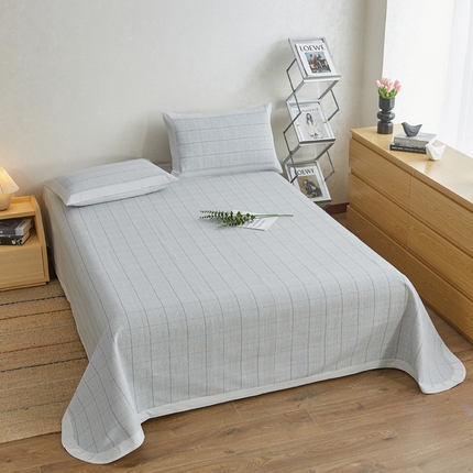 91家纺网 家纺一手货源 找家纺 （总）棉乐町 2025新款全棉加厚宽边老粗布凉席三件套