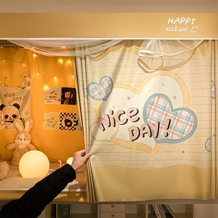 91家纺网 家纺一手货源 找家纺 澳萝拉 2024涂银99%遮光学生蚊帐 甜蜜爱恋