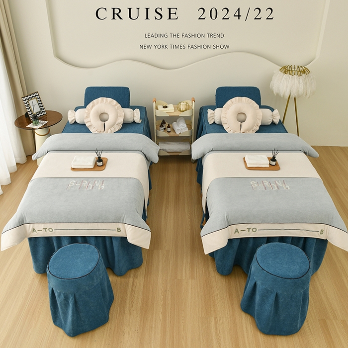 91家纺网 家纺一手货源 找家纺 不打烊家纺  (原春恩家纺) 2025新款婴儿绒床罩系列-约翰（此款控价228） 灰拼蓝色