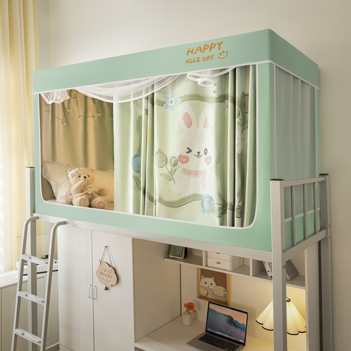 91家纺网 家纺一手货源 找家纺 澳萝拉 2024涂银99%遮光学生蚊帐 爱痞兔