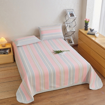 91家纺网 家纺一手货源 找家纺 （总）棉乐町 2025新款全棉加厚宽边老粗布凉席三件套