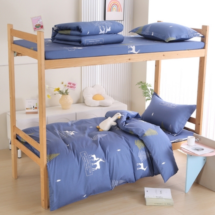 91家纺网 家纺一手货源 找家纺 （总）凯森2024新款斜纹加厚全棉三件套寝室学生床笠上下铺床三件套