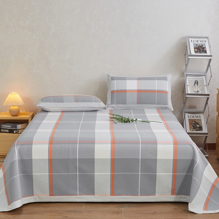 91家纺网 家纺一手货源 找家纺 棉乐町 2025新款全棉加厚宽边老粗布凉席三件套 长安