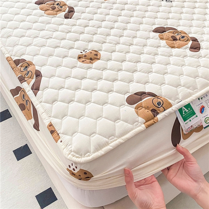 91家纺网 家纺一手货源 找家纺 九亭家纺 2024新款A类全棉抗菌夹棉床笠 全棉-饼干狗